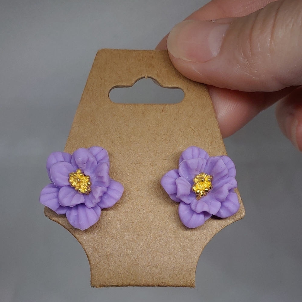 Purple Floral Earrings